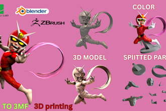 add color to 3d models convert stl to 3mf split parts convert 2d to 3d