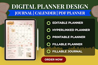 design hyperlinked planner, digital planner, printable planner for goodnote ipad