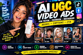 create ai,ugc video ads for tiktok facebook
