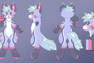 draw a custom furry character, fursona or furry art