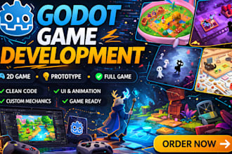 develop a custom 2d game in godot with gameplay mechanics and systems