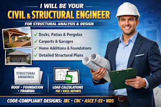 be your civil and structural engineer for structural analysis and design
