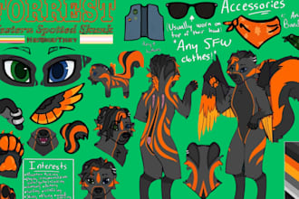 draw furry ref sheet, fursona character design, anthro furry art reference sheet