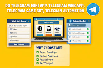 do telegram mini app, telegram web app, telegram game bot, telegram automation
