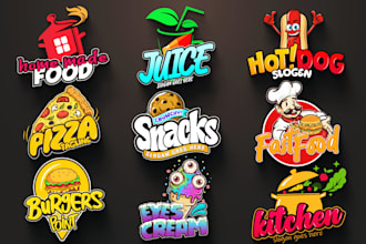 design pizza bbq restaurant food logo and food truck design