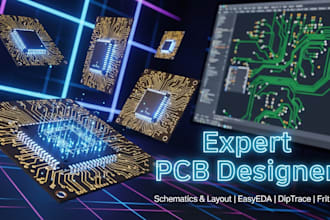 develop pcb schematic and layout in easyeda, diptrace, fritzingnot