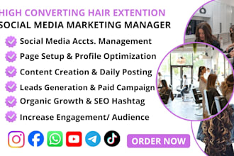 grow your hair extension and salon business with social media marketing