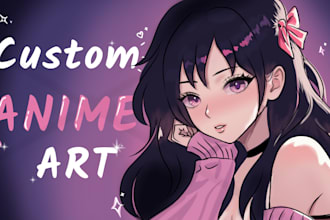 draw custom anime or manhwa character, pfp and couple art