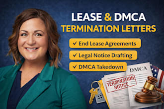 draft eviction notice, lease termination, break lease letter and dmca takedown