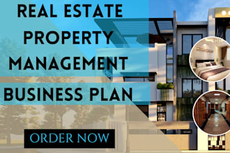 write real estate, property management, finance, business plans with pitch desk