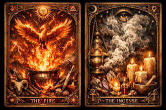create tarot card spiritual card esoteric mystic illustration spiritual artwork