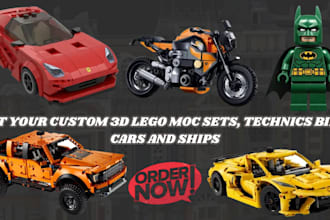 do custom lego moc sets, technics bikes, cars, and ships with instuctions