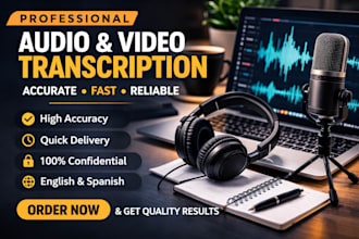 professionally transcribe audio or video to text