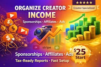 organize creator income bookkeeping from sponsorships affiliates and ad revenue