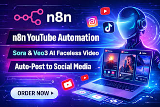do n8n youtube automation sora veo3 ai faceless video automation to social media