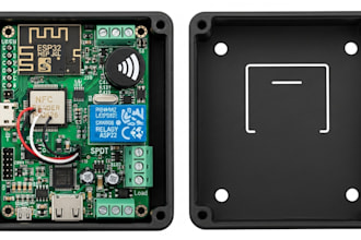 design esp32 nfc iot controller pcb with relay and enclosure