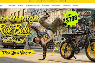 design ebike shopify store bicycle website sport accessories bike store