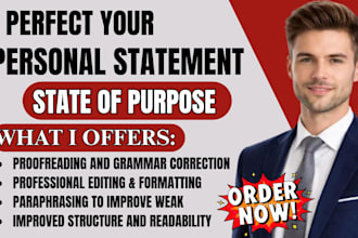 paraphrase, proofread personal statement, statement of purpose, application