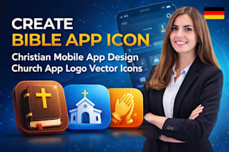 create bible app icon christian mobile app design church app logo vector icons