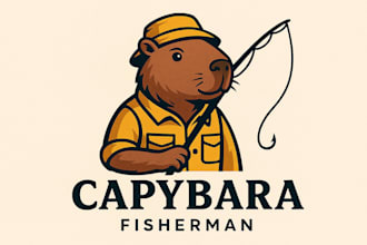 do high quality isherman capybara mascot logo with express delivery