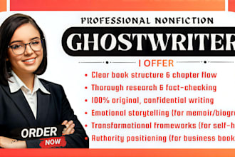 be nonfiction ebook ghostwriter, self help, christian, memoir ebook writer