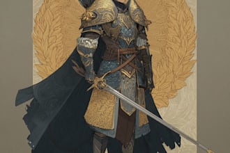 draw fnatasy character and dnd character illusration