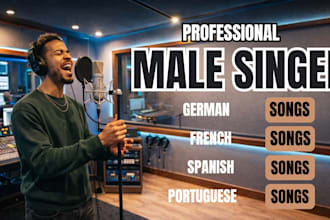 be male singer in french german spanish italian portuguese song remake any genre