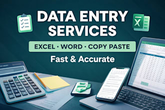 do accurate excel data entry, word typing and copy paste