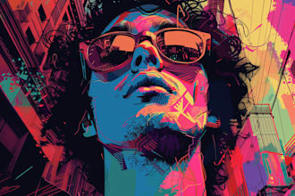 draw a unique street pop art illustration