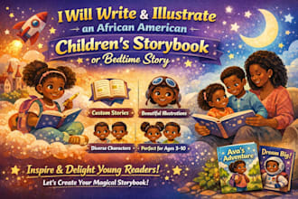 write, do african american children book illustration, storybook ,bedtime story