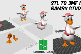 add color to 3d models convert 2d to 3d split convert stl to 3mf parts
