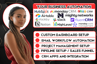 setup mighty networks maonday crm stackby slack notion fluent crm zoho airtable