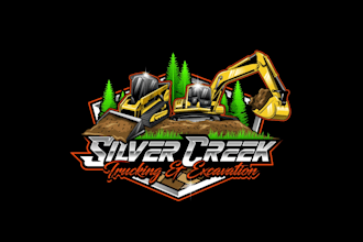 create exclusive marvelous skidsteer and excavator logo design
