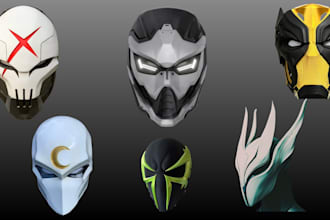 custom 3d cosplay masks and helmets for 3d printing sculpt custom 3d mask