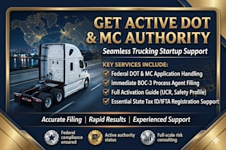 do dot and mc number registration with boc3 filling for trucking company