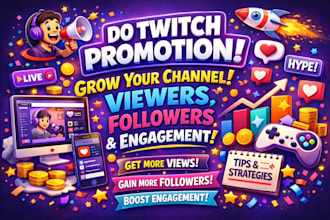 optimize yt monetisation,twitch channel promotion for new live viewers, chatter