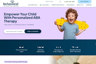 design wix wordpress aba therapy website behavior therapy autism therapy website