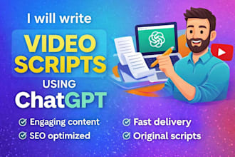 write SEO article, blog post and youtube script using chatgpt