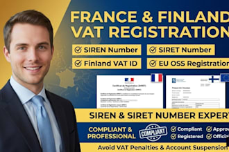 do france and finland vat registration, siren siret, eori oss support, ioss tip