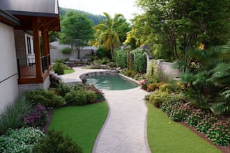 make a landscape design rendering outdoor backyard landscape  2d patio garden
