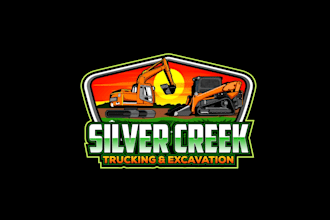 create attractive imagination skidsteer and excavator logo design
