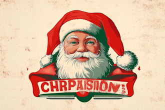 santa inspired needed printing company logo design