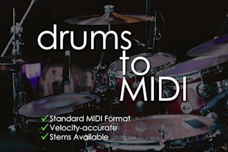 transcribe and remake any drum track into midi or stems