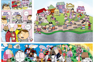 draw cartoon for book, social media, website