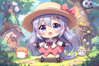 draw a cute anime chibi character
