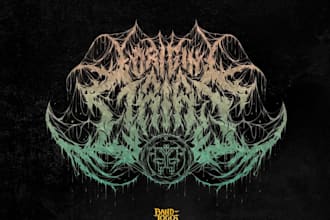 design a brutal chaotic black metal logo for your band