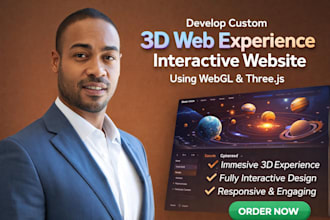 develop custom 3d web experience interactive website using webgl and threejs