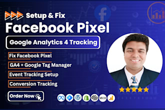 setup or fix facebook pixel and google analytics 4 tracking