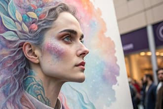 paint unique surrealist watercolor portrait art