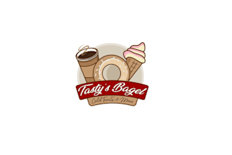 create a unique coffee ice cream shop logo
